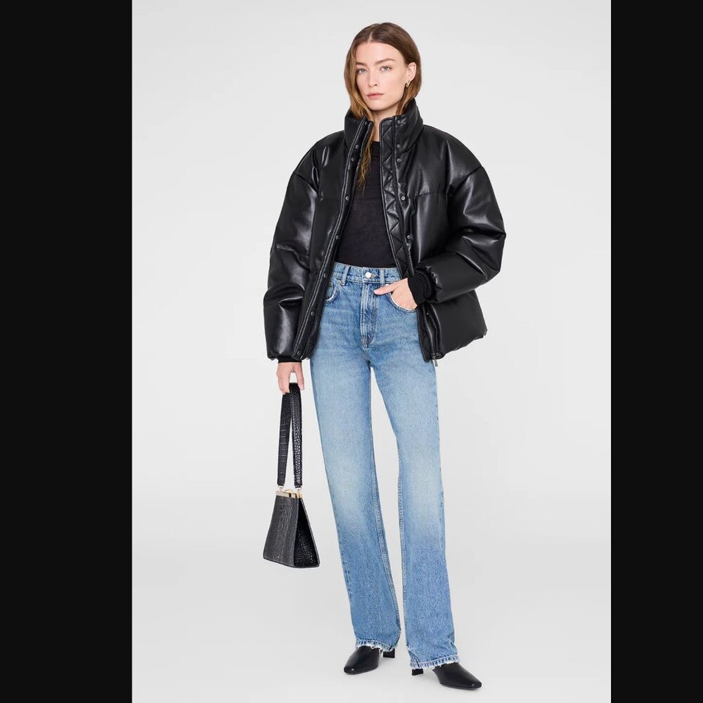 ANINE BING Oslo Leather Puffer Size Small
